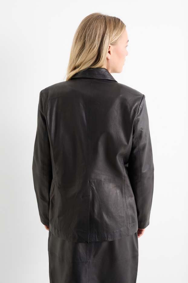 Donna - Blazer in pelle - nero