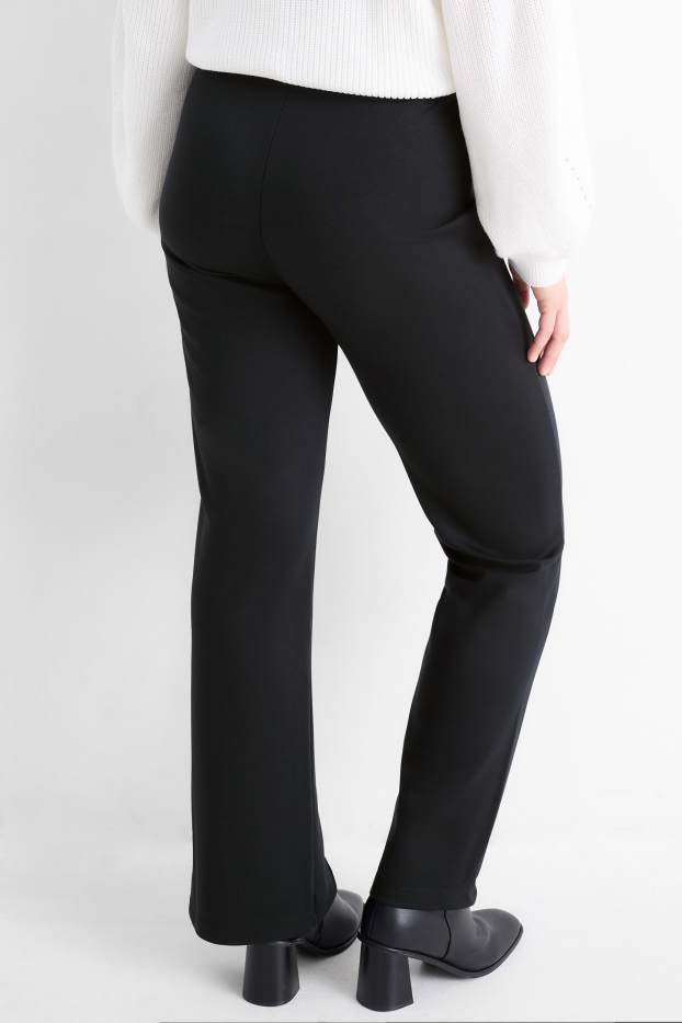 Damen - Jersey-Hose - Mid Waist - Regular Fit - schwarz