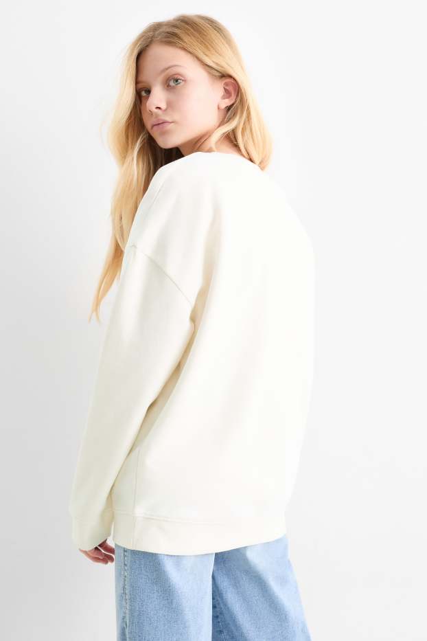 Enfants filles - New York - sweat - blanc crème