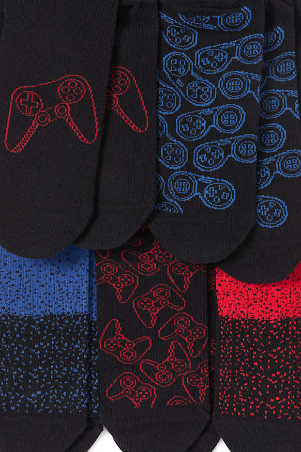 Children Boys - Multipack of 5 - gaming - socks with motif - black