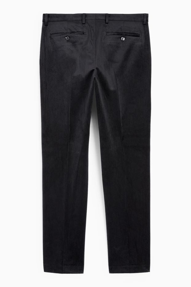 Hommes - Pantalon de costume en velours - regular fit - noir