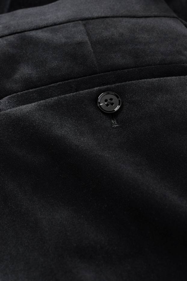 Hommes - Pantalon de costume en velours - regular fit - noir
