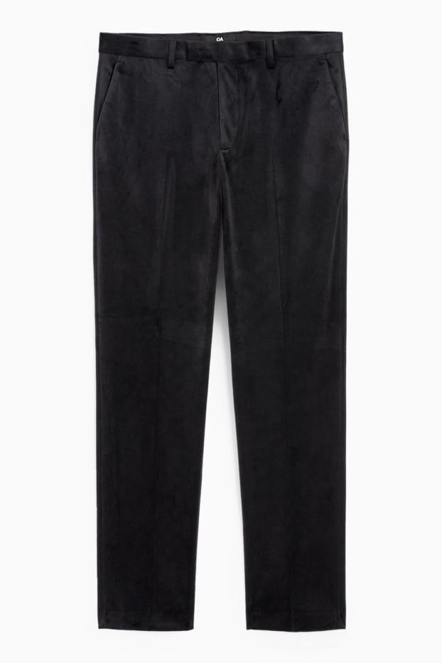 Hommes - Pantalon de costume en velours - regular fit - noir