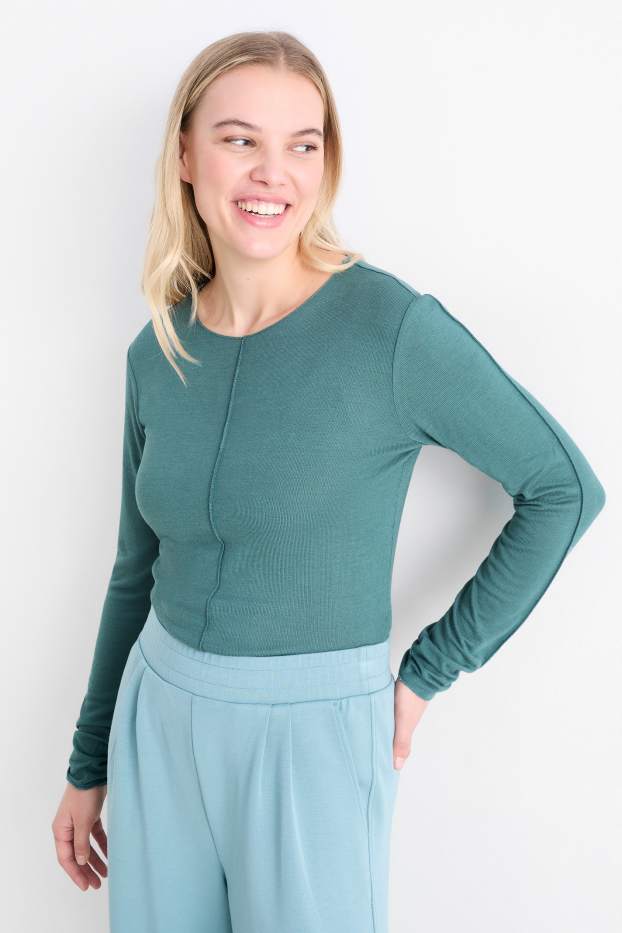 Damen - Langarmshirt - türkis
