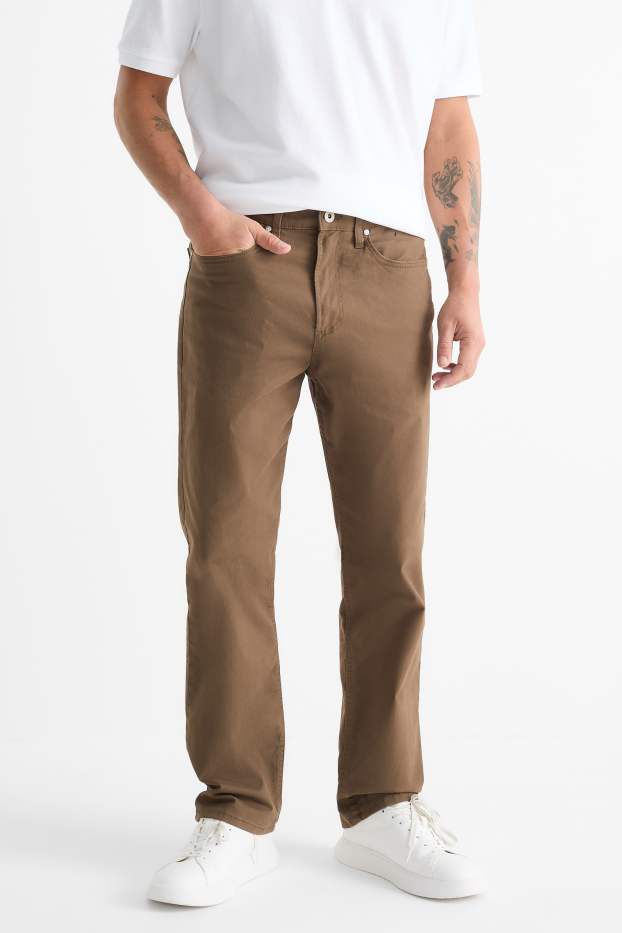 Uomo - Pantaloni termici - regular fit - marrone