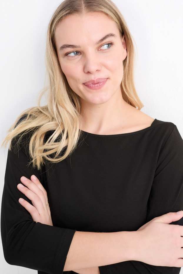 Dames - Basic longsleeve - zwart
