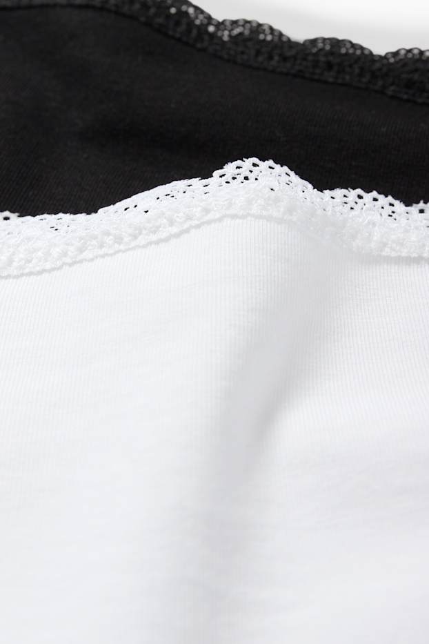 Donna - Confezione da 4 - slip - nero / bianco