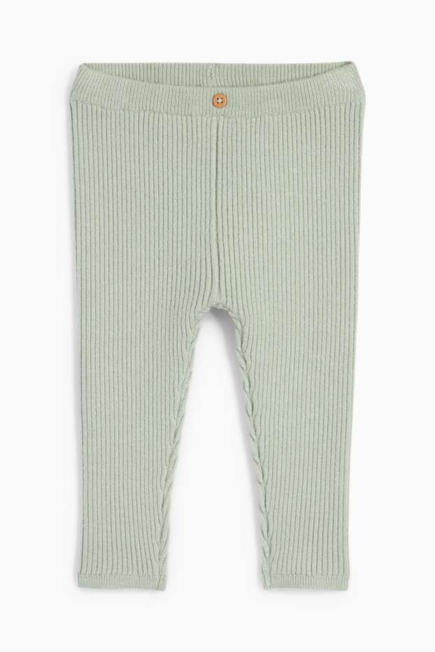 Neonate - Leggings per neonati - a coste - verde chiaro