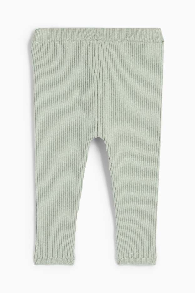 Neonate - Leggings per neonati - a coste - verde chiaro
