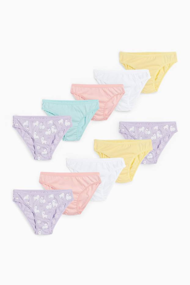 Kinder Mädchen - Multipack 10er - Alpaka - Slip - weiss