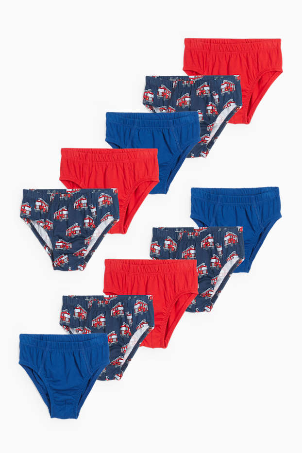 Kinder Jungen - Multipack 10er - Feuerwehr - Slip - dunkelblau