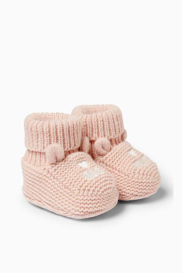 Unisexe - Mum and Dad - chaussons pour bébé - rose