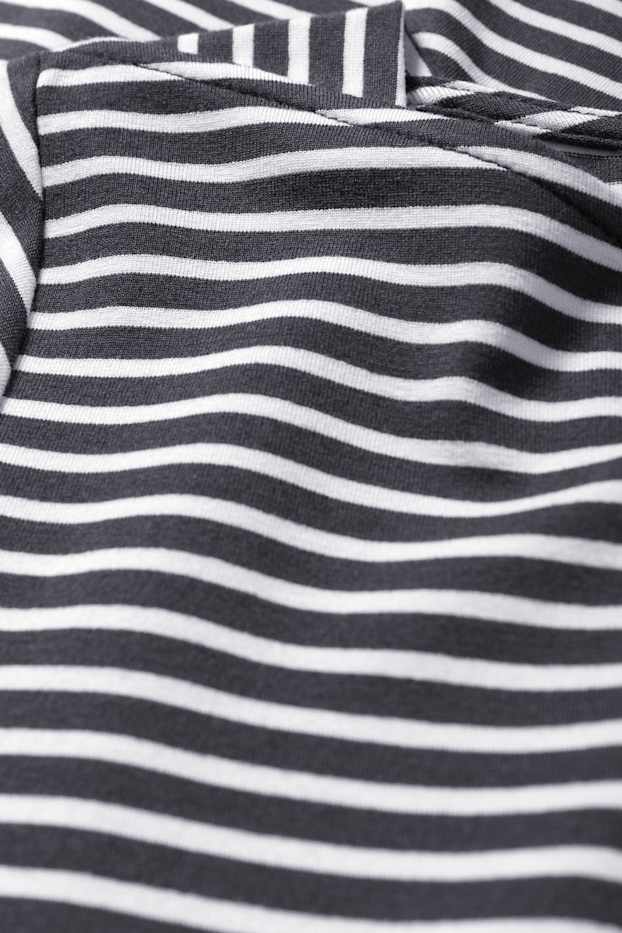 Femmes - Haut basique à manches longues - à rayures - bleu foncé / blanc crème