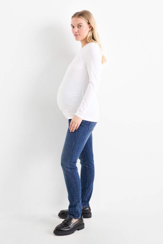 Femei - Jeans gravide - slim jeans - denim-albastru