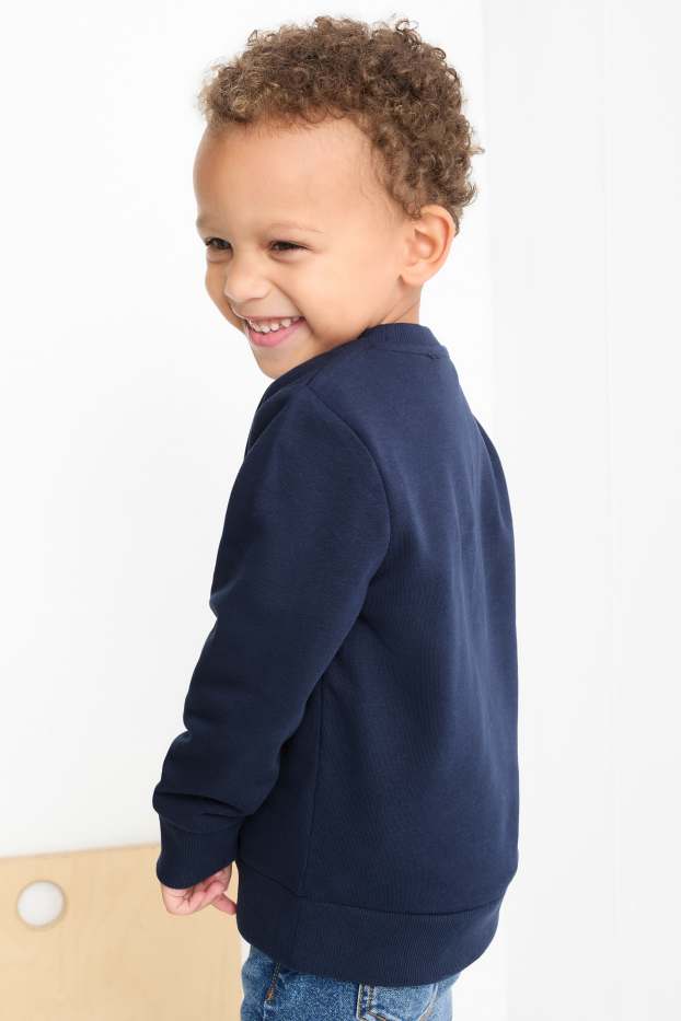 Enfants garçons - Lot de 2 - Dinosaure et tracteur - Sweat et sweat à capuche - bleu foncé