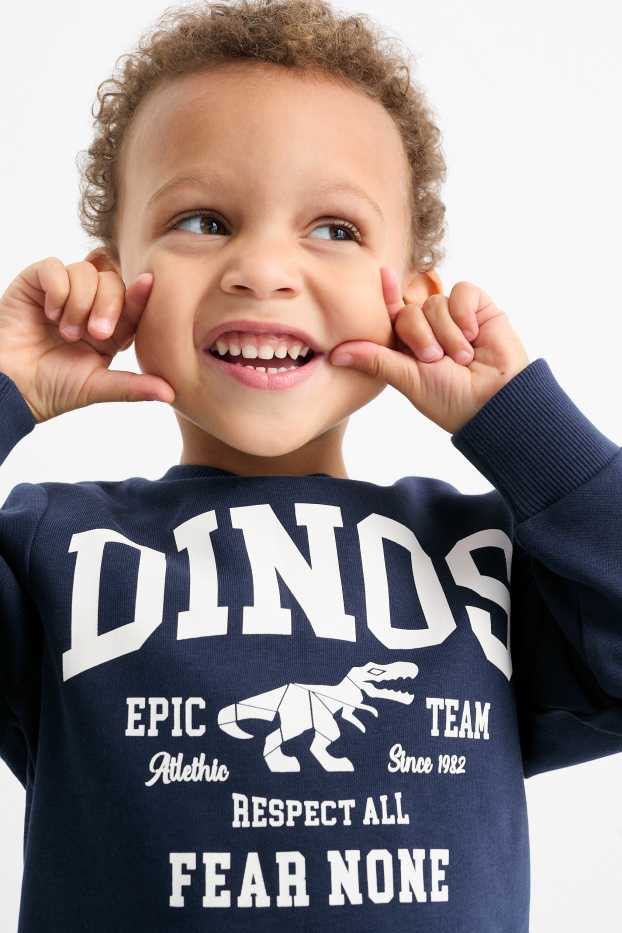 Enfants garçons - Lot de 2 - Dinosaure et tracteur - Sweat et sweat à capuche - bleu foncé