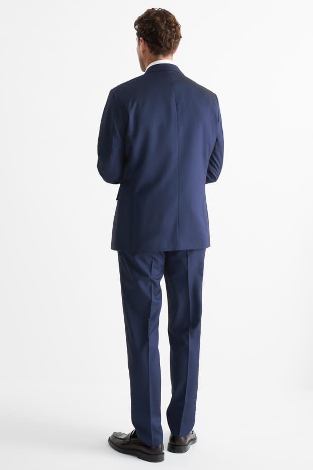 Bărbați - Costum cu cravată - regular fit - 4 piese - albastru închis