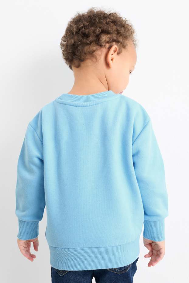 Enfants garçons - Grue et auto - sweat - bleu clair