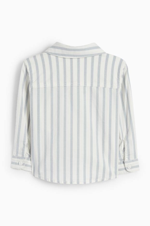 Baby Jungen - Baby-Hemd - gestreift - cremeweiss