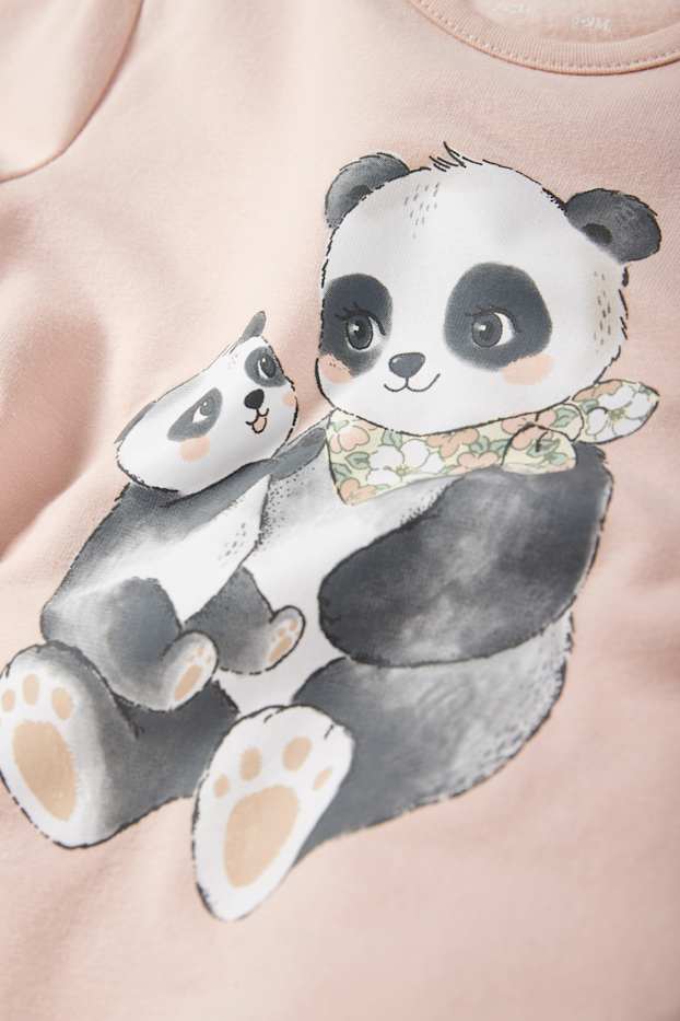 Niemowlęta dziewczynki - Panda - niemowlęca bluza dresowa - jasnoróżowy