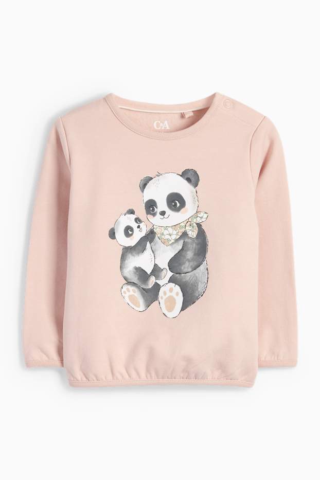 Niemowlęta dziewczynki - Panda - niemowlęca bluza dresowa - jasnoróżowy