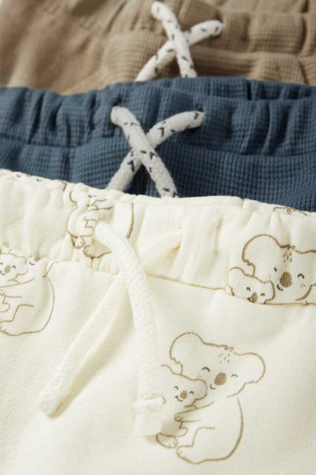 Baby: jongens - Set van 3 - koala - babyjoggingbroek - kaki