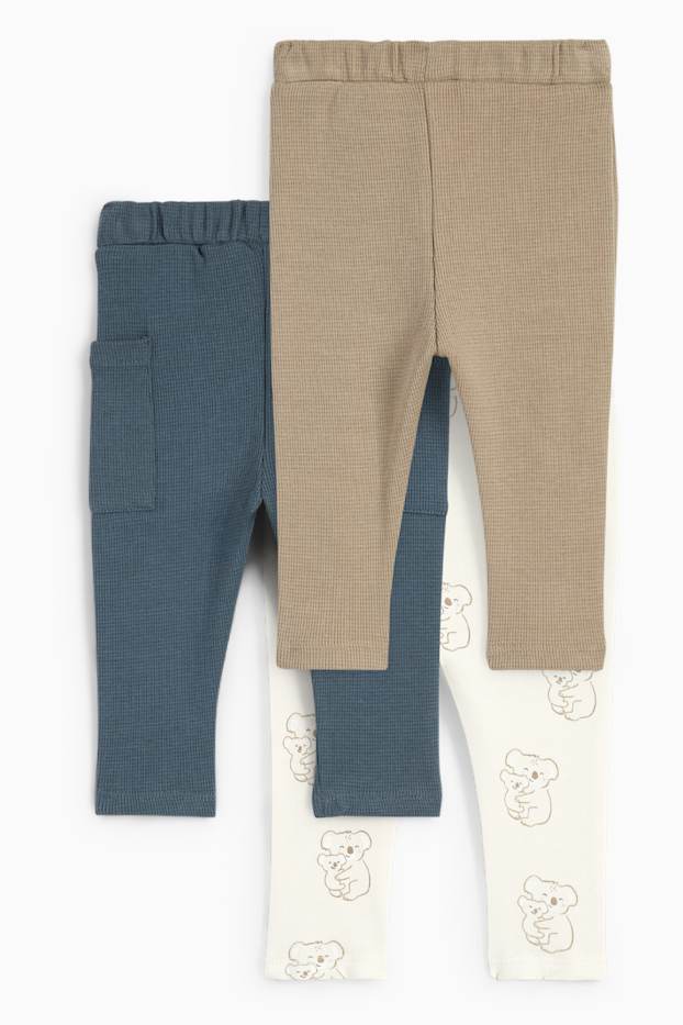 Baby: jongens - Set van 3 - koala - babyjoggingbroek - kaki