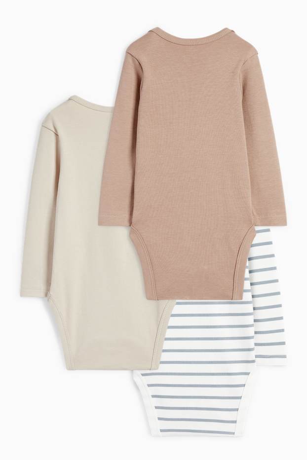 Unisex - Paquet de 3 - ossets - bodi per a nadó - beix clar