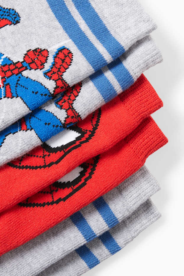 Children Boys - Multipack of 3 - Spider-Man - warm socks with motif - blue