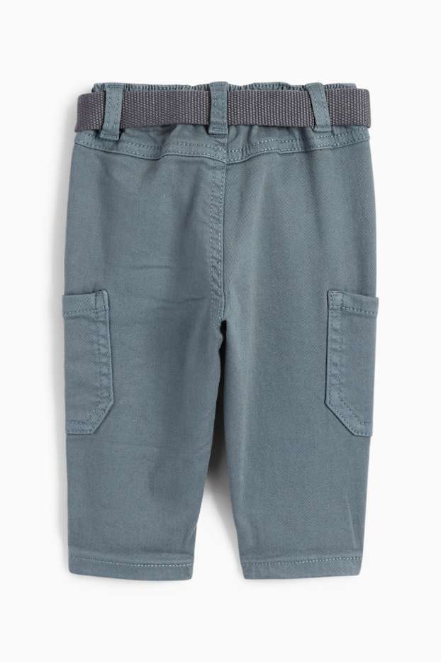 Baby Buben - Baby-Cargohose mit Gürtel - grau