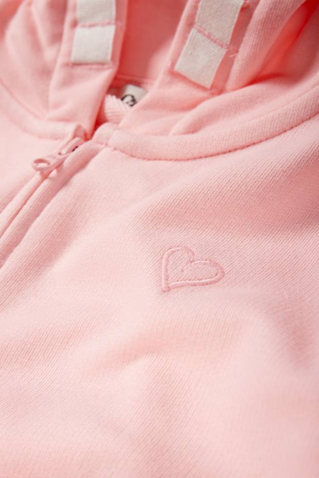 Kinder Mädchen - Herz - Sweatjacke mit Kapuze - rosa