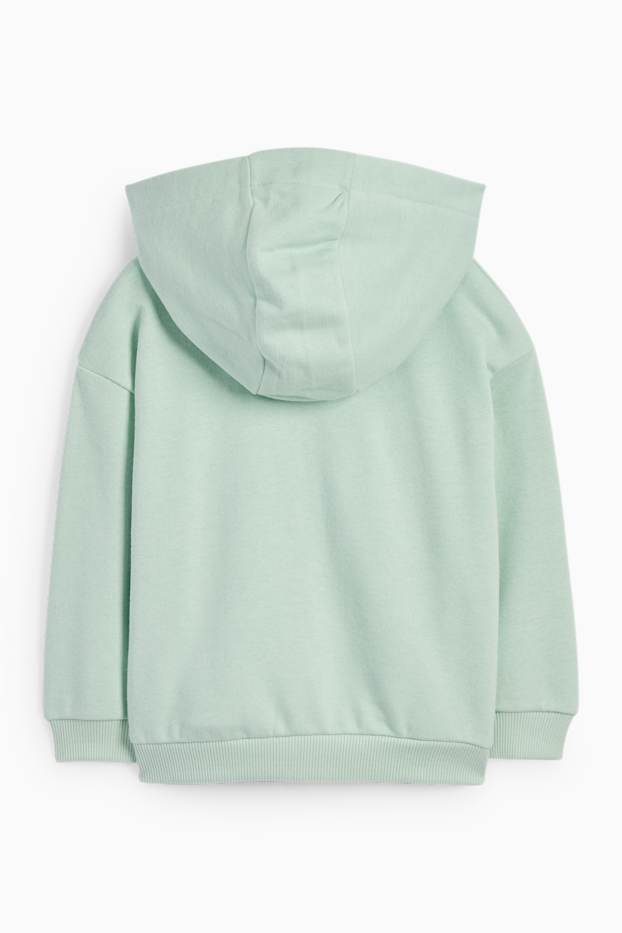 Enfants filles - Cœur - Sweat zippé en molleton avec capuche - vert menthe