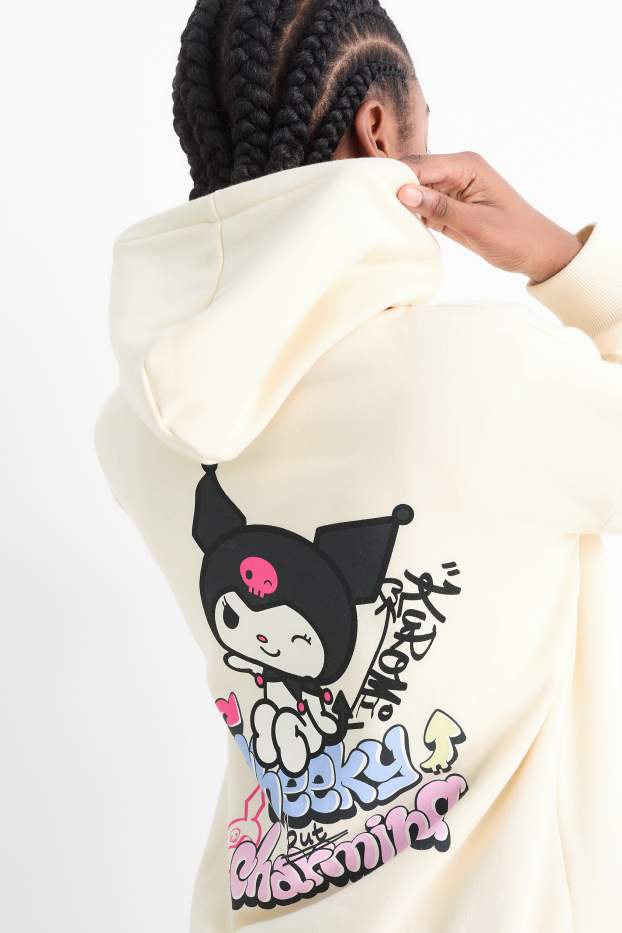 Enfants filles - Kuromi - sweat à capuche - crème