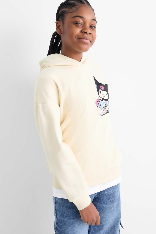 Enfants filles - Kuromi - sweat à capuche - crème