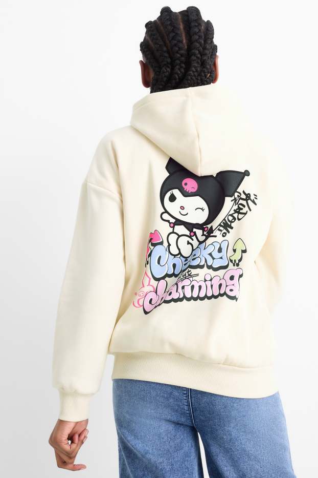 Enfants filles - Kuromi - sweat à capuche - crème