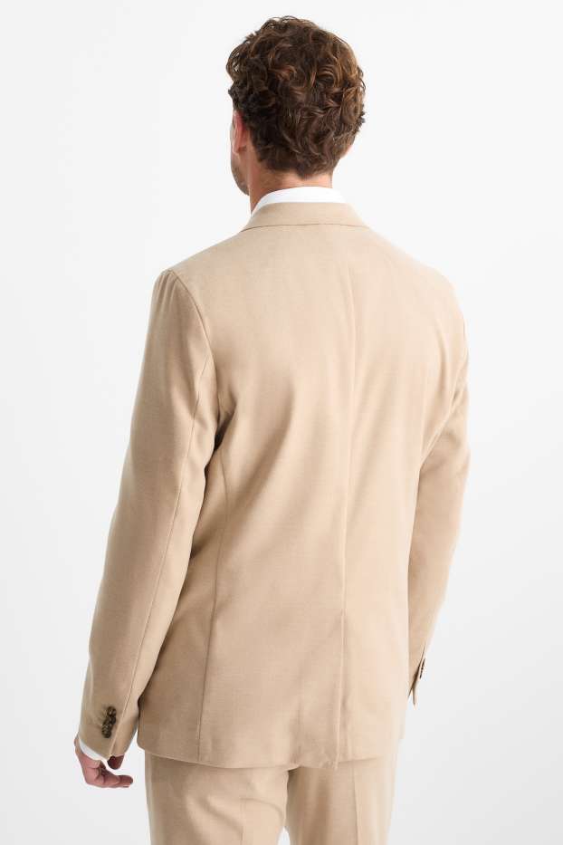 Pánské - Oblekové sako - slim fit - světle hnědá