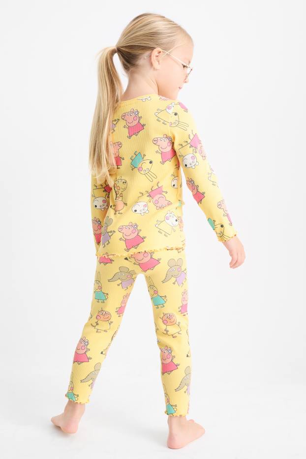 Children Girls - Peppa Pig - pyjamas - ribbed - 2 piece - yellow