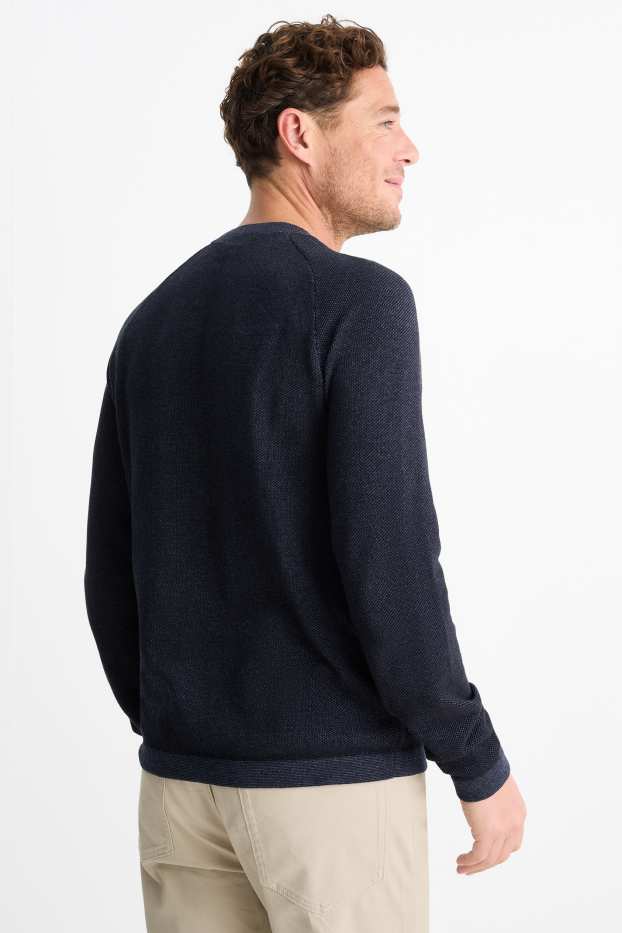 Home - Jersei - texturat - blau fosc