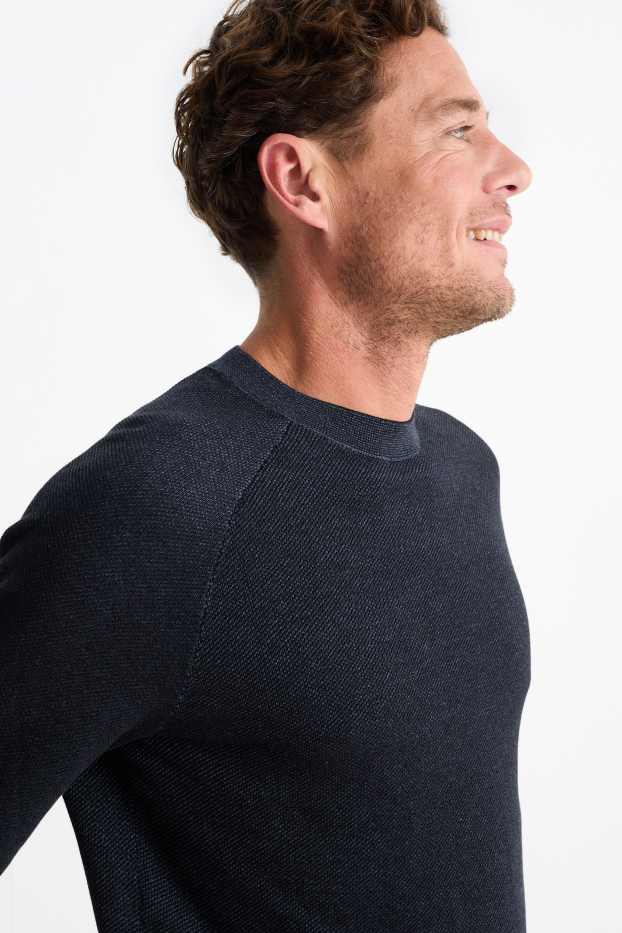 Home - Jersei - texturat - blau fosc