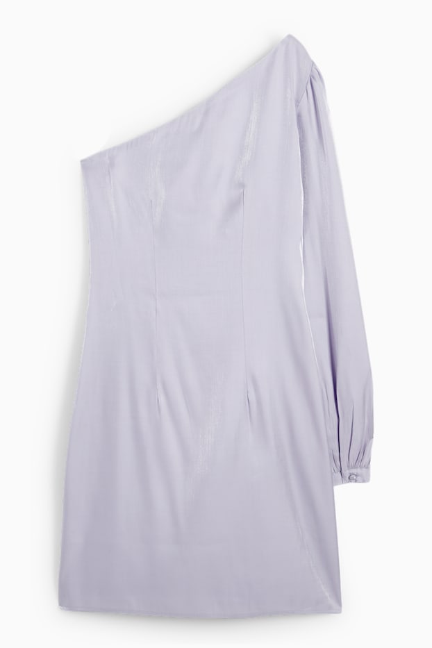 Donna - Vestito monospalla - effetto brillante - viola chiaro