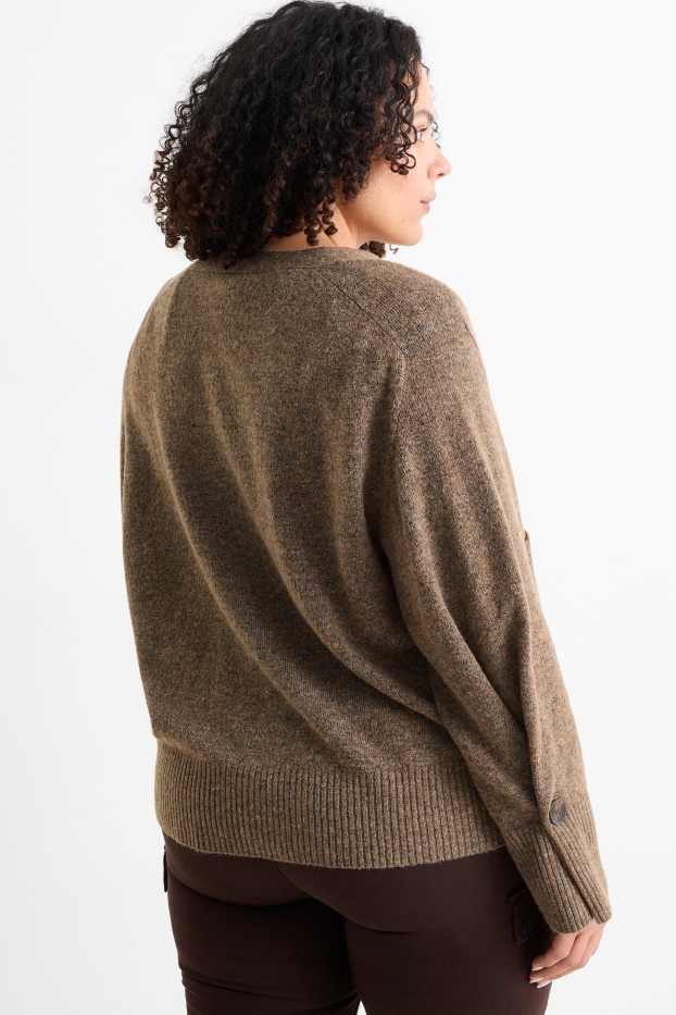 Femei - Cardigan tricotat - maro