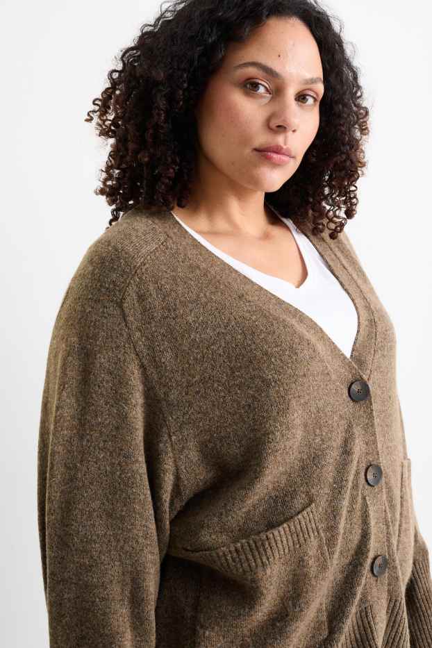 Femei - Cardigan tricotat - maro