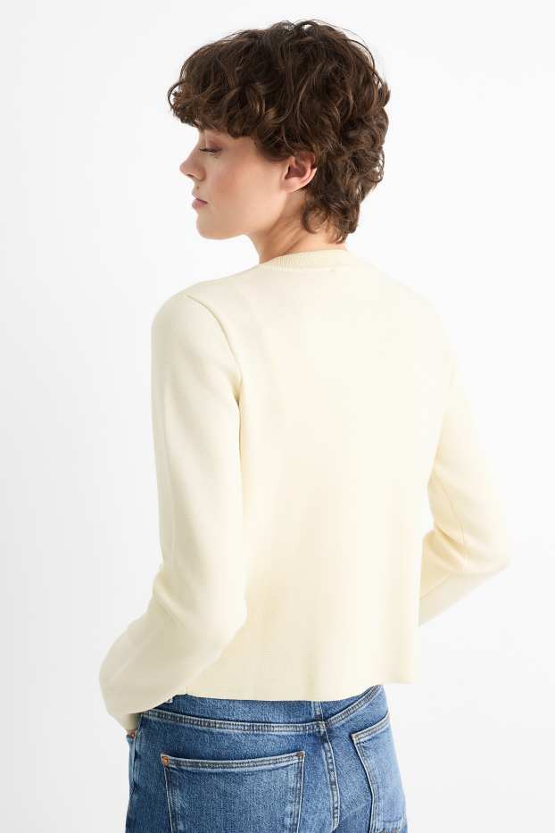 Femei - Cardigan tricotat - alb-crem