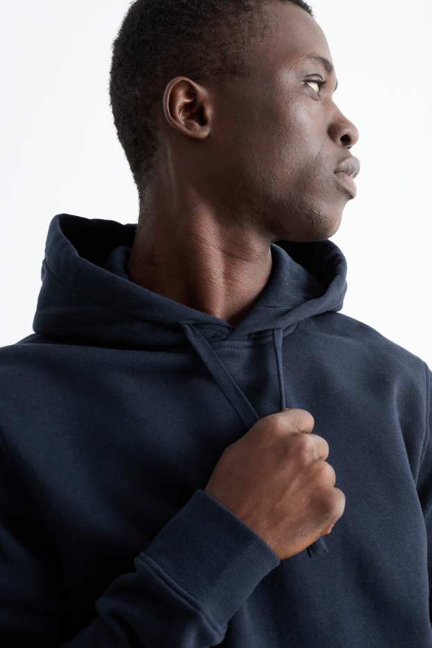 Hommes - Sweat à capuche - bleu foncé