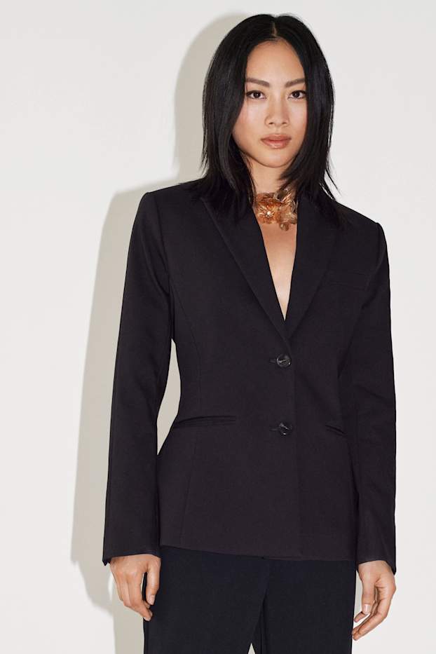 Damen - Business-Blazer - tailliert - schwarz