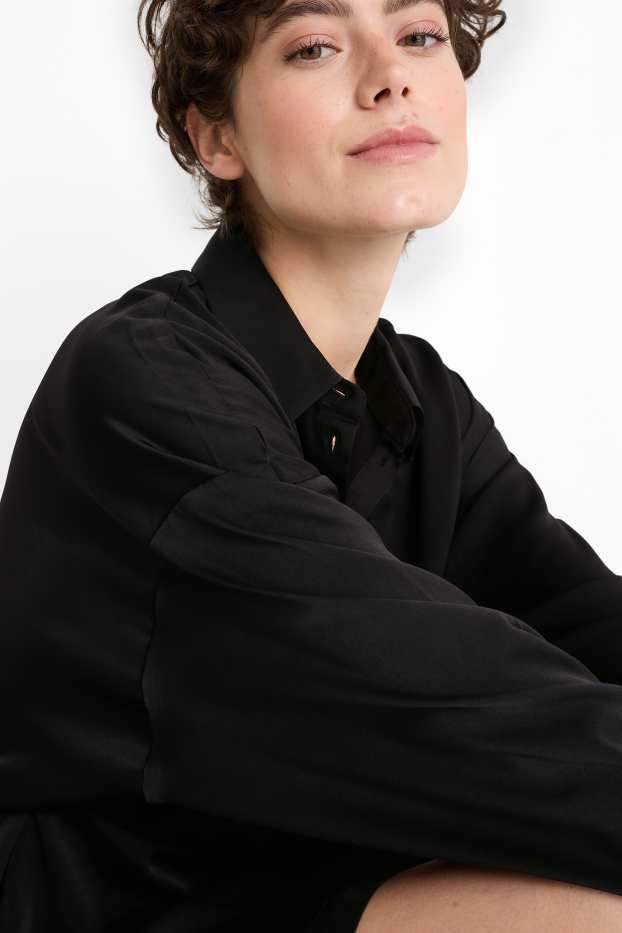 Dámské - Halenkové šaty - černá
