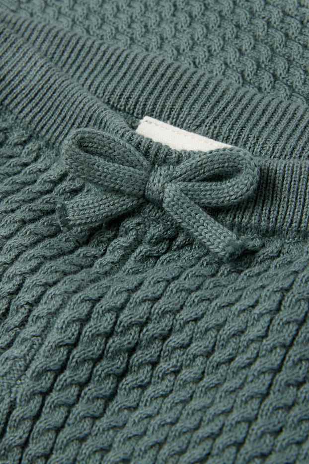Neonate - Leggings in maglia per neonati - motivo a treccia - verde scuro