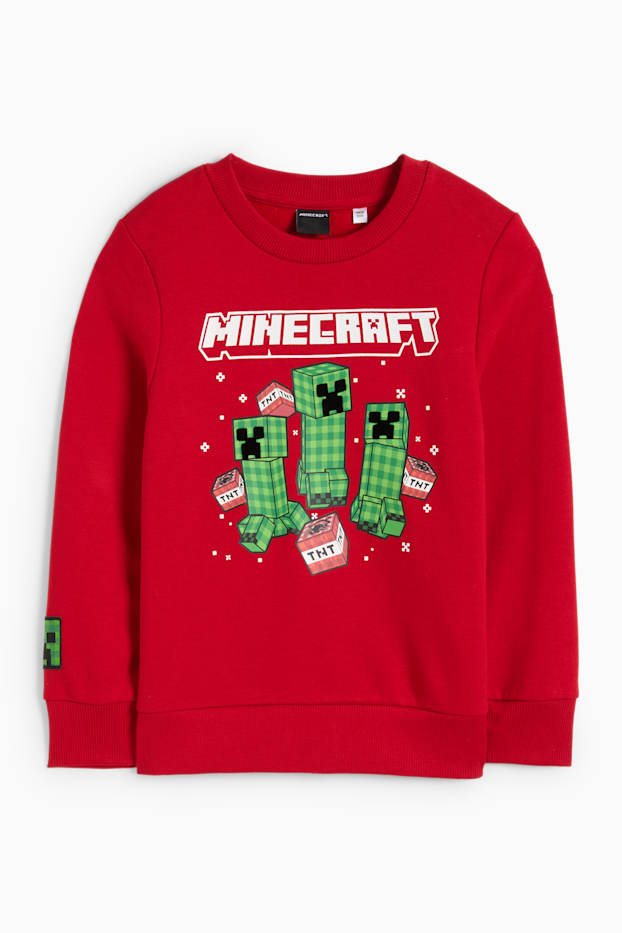 Dzieci chłopcy - Minecraft - bluza - czerwony