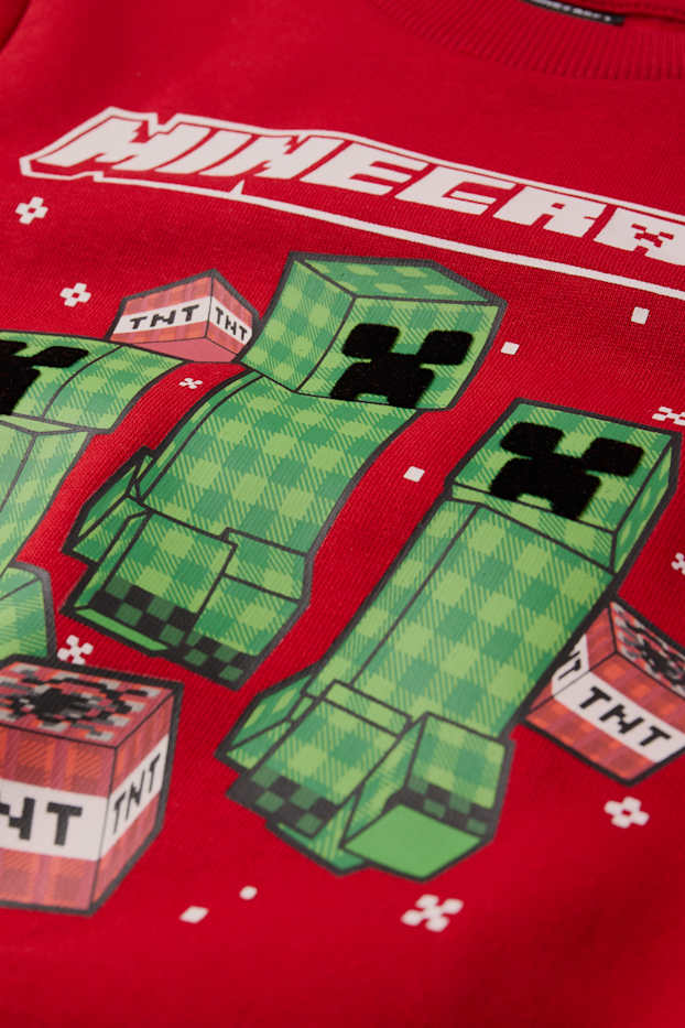 Dzieci chłopcy - Minecraft - bluza - czerwony