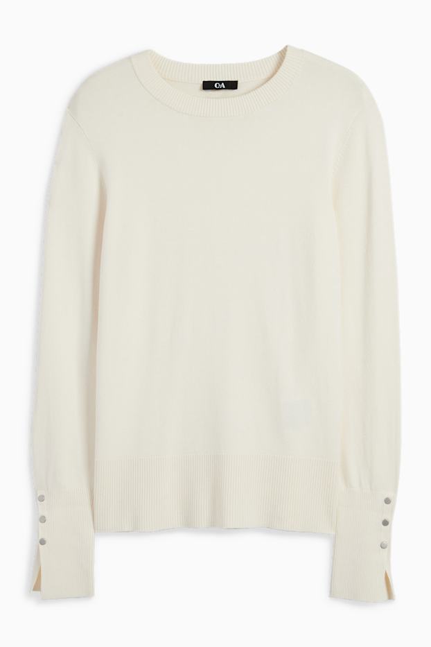 Damen - Feinstrick-Pullover - cremeweiss